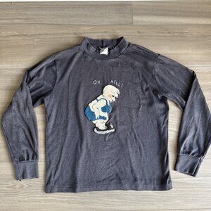 Vintage Luna N Sea Long Sleeve Shirt Made In USA Pig On Scale Oh‎ Hell Weight SM